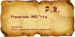 Poparadu Márta névjegykártya